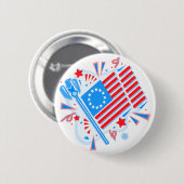 4. Juli Flagge Button (Vorne & Hinten)
