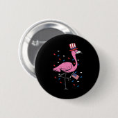 4. Juli Flamingo Us Flag Bird Patriotic Women Gir Button (Vorne & Hinten)