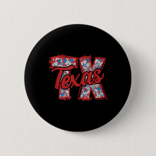 4. Juli Florale Coquette Texas Trendige Mädchenhaf Button