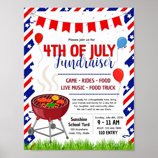 4. Juli Flyer Vorlage Poster (Vorne)