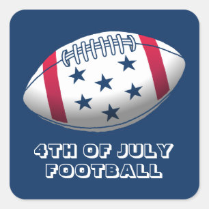 4. Juli Football Quadratischer Aufkleber