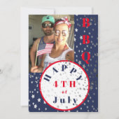 4. Juli Foto Red White Blue Stars GRILLEN Einladung (Vorderseite)
