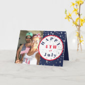 4. Juli Foto Red White Blue Stars Karte (Gelbe Blume)