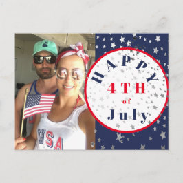 4. Juli Foto Red White Blue Stars Postkarte