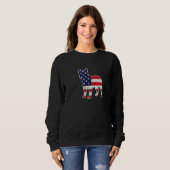 4. Juli Französisch Bulldog Grafik Patriotic Ameri Sweatshirt (Vorne ganz)