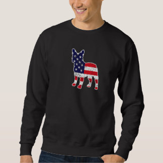 4. Juli Französisch Bulldog Grafik Patriotic Ameri Sweatshirt