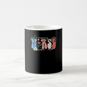 4. Juli Frauen Stethoskop Patriotischer Notfall Kaffeetasse