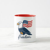 4. Juli Freedom Tasse mit American Flag & Bald (Zentrum)