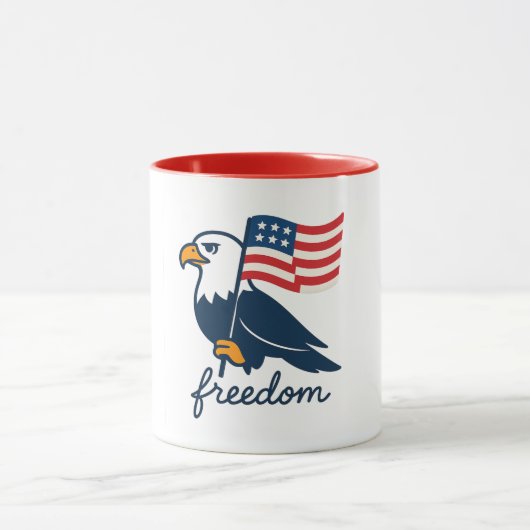 4. Juli Freedom Tasse mit American Flag & Bald (Zentrum)