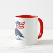 4. Juli Freedom Tasse mit American Flag & Bald (VorderseiteRechts)