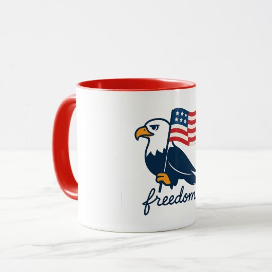4. Juli Freedom Tasse mit American Flag & Bald (Vorderseite Links)