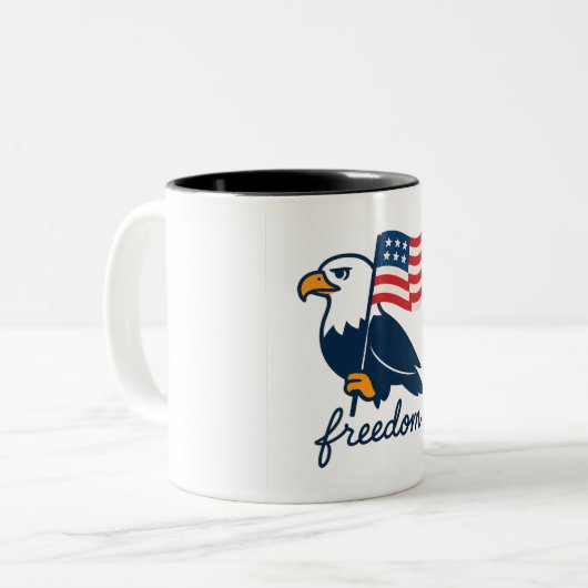 4. Juli Freedom Tasse mit American Flag & Bald (Vorderseite Links)