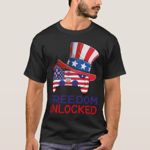 4. Juli Freedom Unlock Video Game Gamer USA T-Shirt