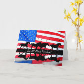 4. Juli Freiheit mit Wilden Pferden und Flagge Karte (Gelbe Blume)