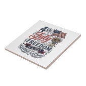 4. Juli Freiheitsdank Vintage-Shirt-Design Fliese (Seite)