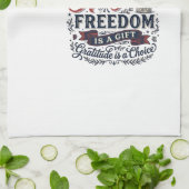 4. Juli Freiheitsdank Vintage-Shirt-Design Geschirrtuch (Gefaltet)