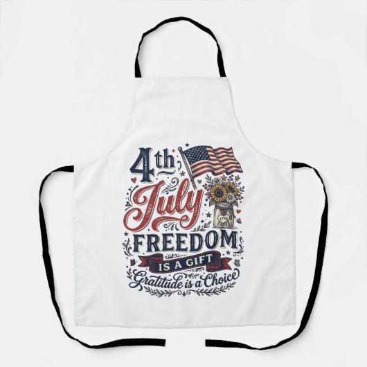 4. Juli Freiheitsdank Vintage-Shirt-Design Schürze (Vorderseite)