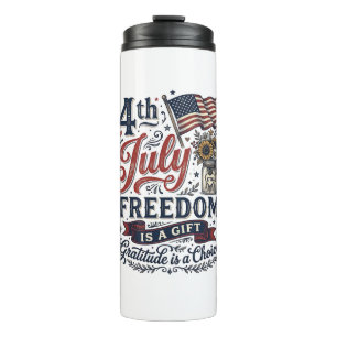 4. Juli Freiheitsdank Vintage-Shirt-Design Thermosbecher