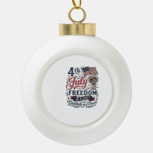 4. Juli Freiheitsdankeschön Vintage-Shirt-Design Keramik Kugel-Ornament