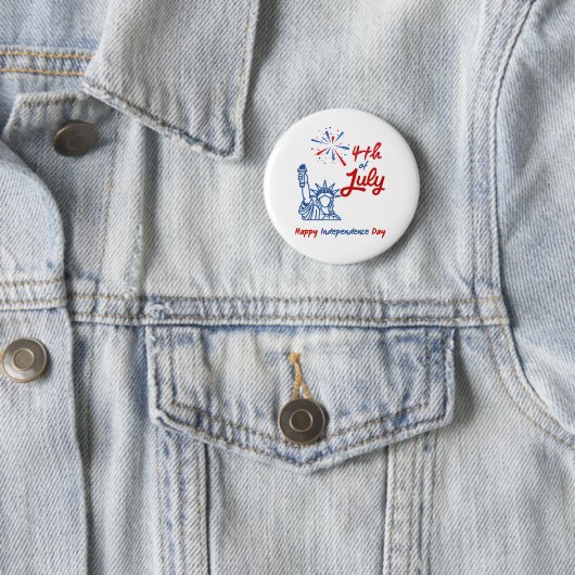 "4. Juli" Freiheitsstatue für Feuerwerke Button (Beispiel)