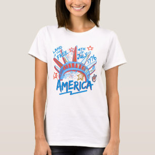 4. Juli Freiheitsstatue Vintag T-Shirt
