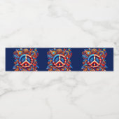 4. Juli - Frieden - Unabhängigkeit Tag-Groovy- Wasserflaschenetikett (Einzelnes Label)