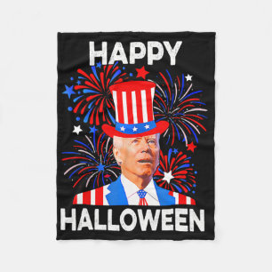 4. Juli Frohes Halloween Lustiger Biden Verwirrt Fleecedecke