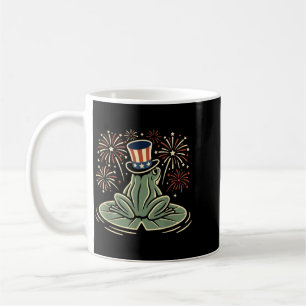 4. Juli Frosch Patriotischer Oberhut Lustige Feuer Kaffeetasse