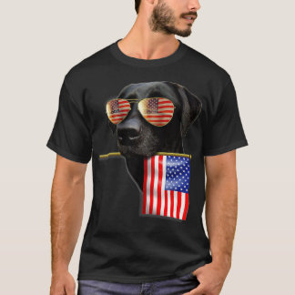 4. Juli Fun American Flag Labrador Hund Lover T-Shirt