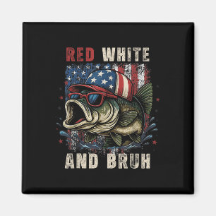 4. Juli Funny American Flag Patriotic Fishing Magnet