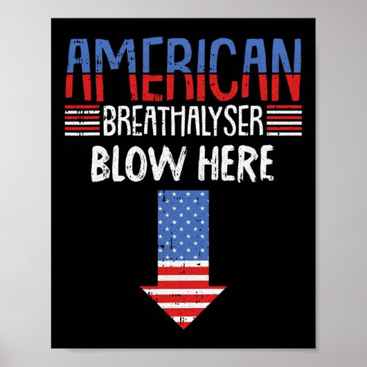4. Juli Funny American Flag Patriotic Poster (Vorne)