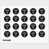 4. Juli Funny American Flag Patriotic Runder Aufkleber (Blatt)