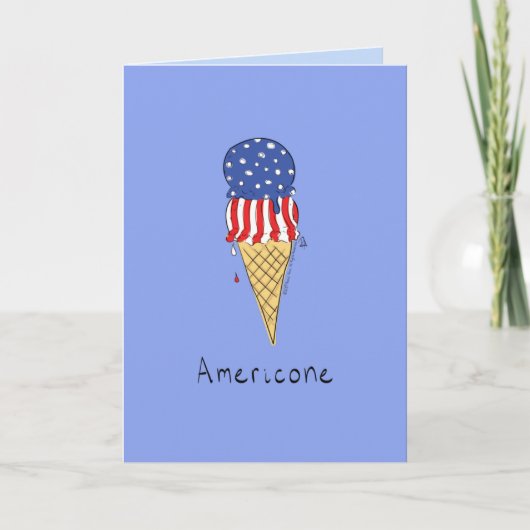 4. Juli Funny American Ice Cream Karte (Vorderseite)