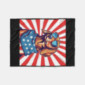 4. Juli Funny Dachsund Weiner Dog Würstchen Usa A Fleecedecke (Vorderseite (Horizontal))