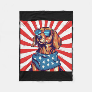 4. Juli Funny Dachsund Weiner Dog Würstchen Usa A Fleecedecke