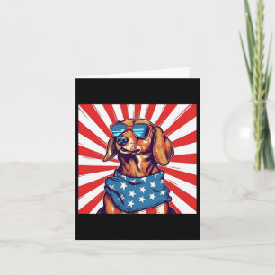 4. Juli Funny Dachsund Weiner Dog Würstchen Usa A Karte