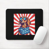 4. Juli Funny Dachsund Weiner Dog Würstchen Usa A Mousepad (Mit Mouse)