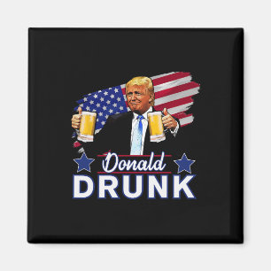 4. Juli Funny Drinking Präsidenten - Donald Dru Magnet
