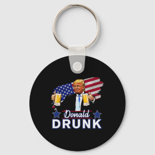 4. Juli Funny Drinking Präsidenten - Donald Dru Schlüsselanhänger