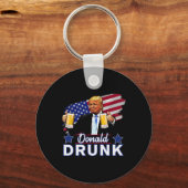 4. Juli Funny Drinking Präsidenten - Donald Dru Schlüsselanhänger (Vorderseite)