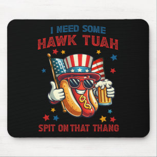 4. Juli Funny Hot Dog US Flag Ich brauche etwas Ha Mousepad