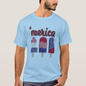 4. Juli Funny Merica Ice Cream T-Shirt (Vorderseite)