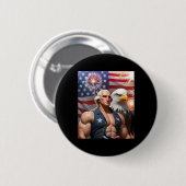 4. Juli Funny Patriotic George Washington Usa Button (Vorne & Hinten)
