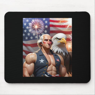 4. Juli Funny Patriotic George Washington Usa Mousepad