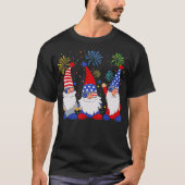 4. Juli Funny Patriotic Gnomes Sonnenbrillen Amer T-Shirt (Vorderseite)