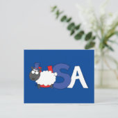 4. Juli Funny USA Sheep Postkarte (Stehend Vorderseite)