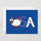 4. Juli Funny USA Sheep Postkarte (Vorne/Hinten)