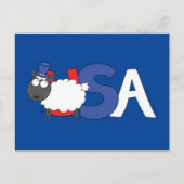 4. Juli Funny USA Sheep Postkarte (Vorderseite)