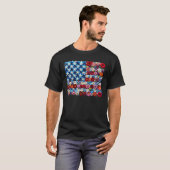4. Juli für Frauen Flora Blume USA Flagge Ameri T-Shirt (Vorne ganz)