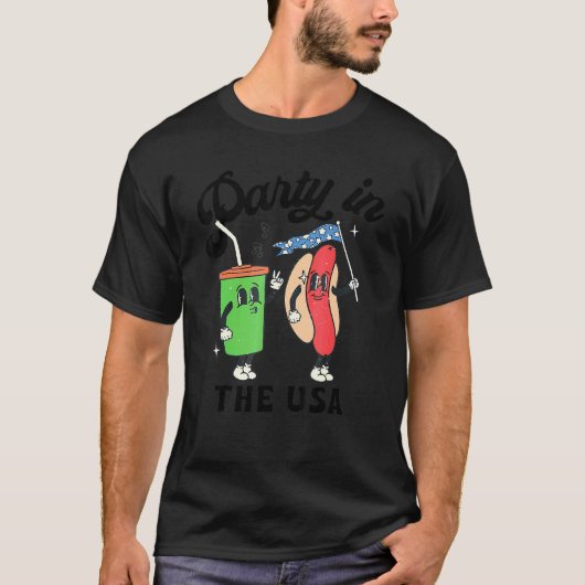 4. Juli für Hotdog-Party in den USA T-Shirt (Vorderseite)